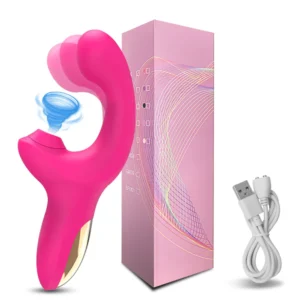 Vibromasseur lapin point G à succion, double moteur, mode balancement, rechargeable USB